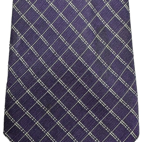 Vince Camuto Neck Tie Mens Silk Wool Blend Purple Diamond Business Office - Picture 1 of 7